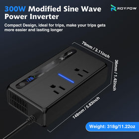RoyPow packaging with manual showing included inverter and accessories