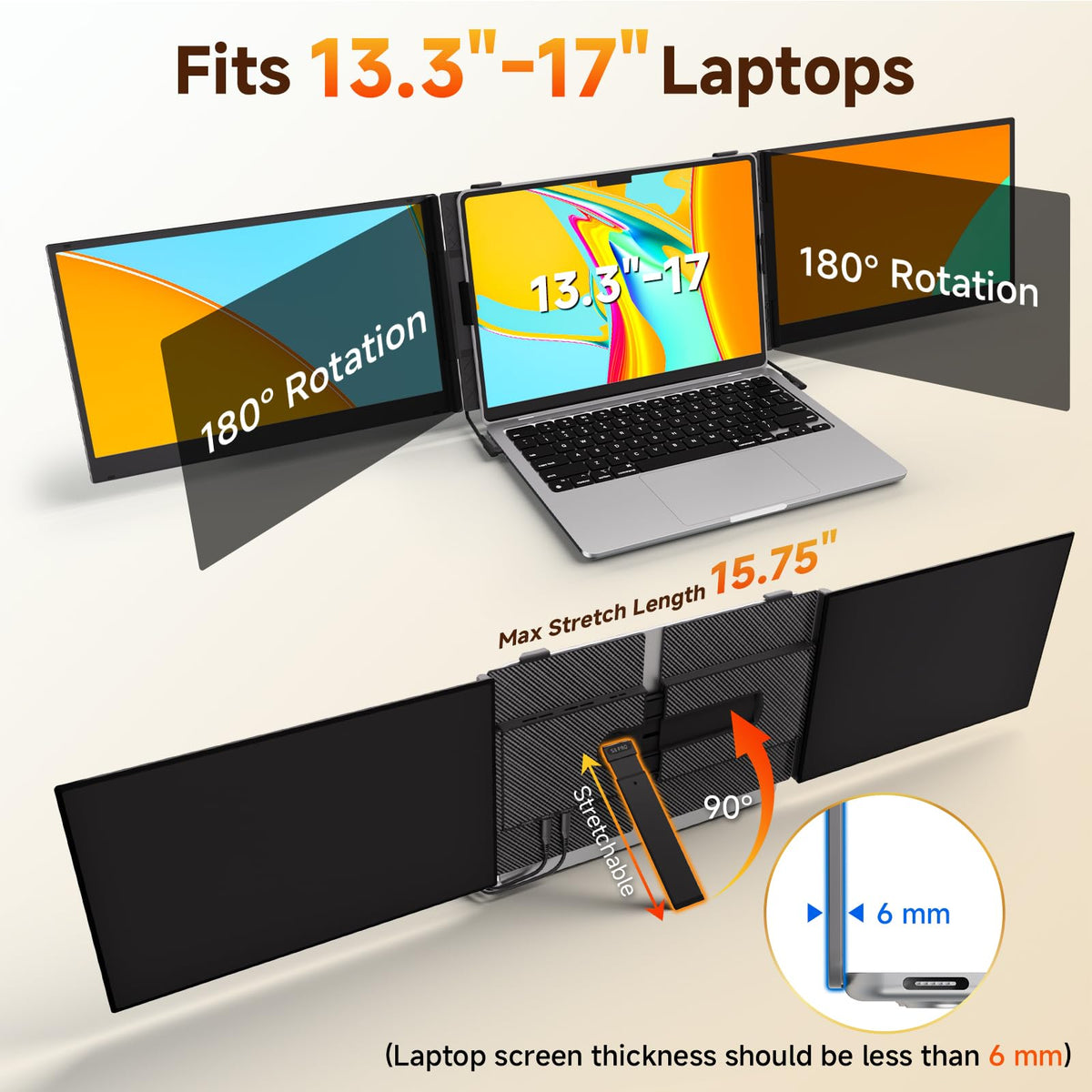 ROYY 1080p FHD IPS display with 300 nits offers clear text and color.