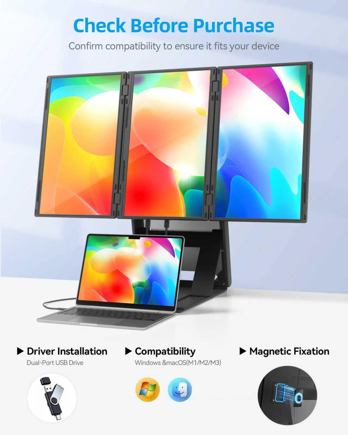 ROYY 30-inch combined display in landscape mode for wide viewing.