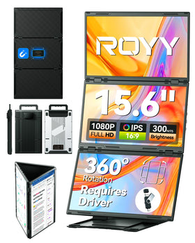 ROYY quad laptop screen extender creates a 30-inch panoramic workspace.