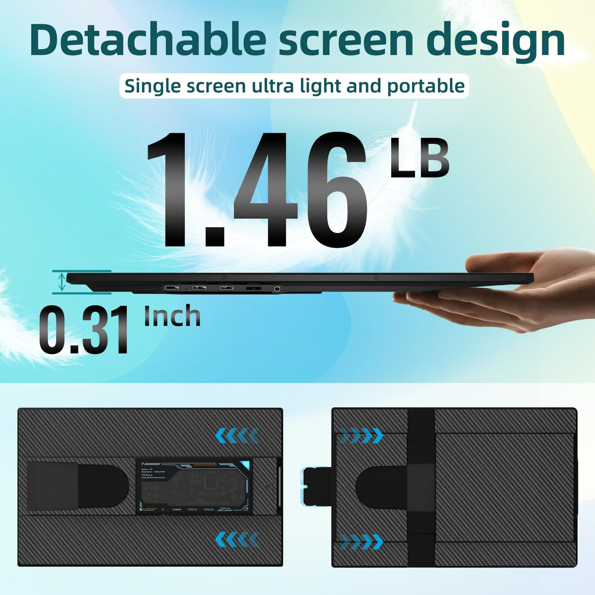 ROYY USB-C and HDMI connectivity enables easy plug-and-play setup