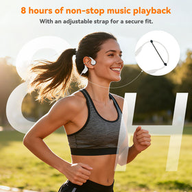 RR SPORTS open-ear headphones on cyclist showing situational awareness benefit