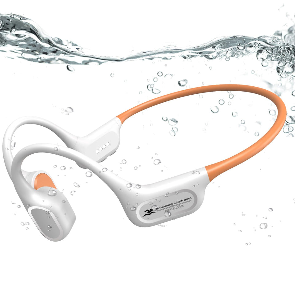 RR SPORTS SurfAudio front view showing beige orange frame and secure fit for active use