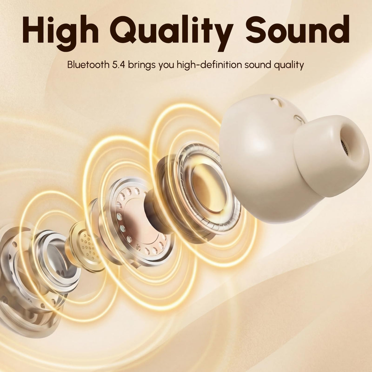 Open RRLLRJ charging case displaying both micro and in-ear pairs, convenient storage