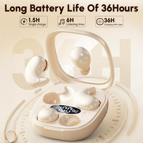 RRLLRJ earbuds held in hand for size comparison, small-ear-friendly and portable