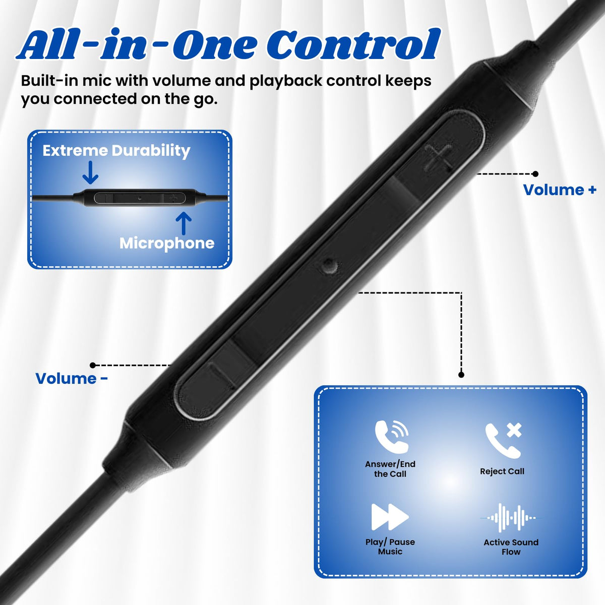 RS Traders AKG USB-C Earbuds built-in mic and remote enable hands-free calls and easy playback control.