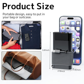 RTESRU 65W USB-C adapter compact design fits easily in a bag.