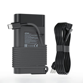 RTESRU 65W USB-C adapter front view, versatile power for HP laptops on the go.