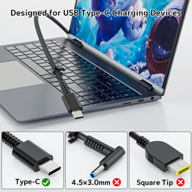 RTESRU 65W USB-C adapter side ports for convenient multi-device charging.