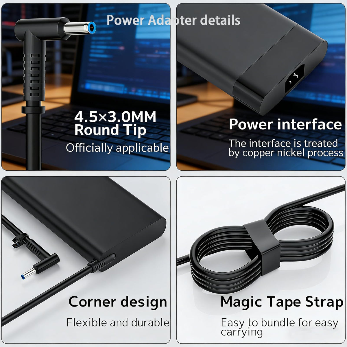RTESRU adapter with AC cord included, ready-to-use kit for immediate laptop power