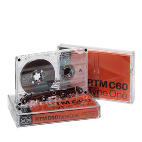 RTM C60 Type One blank cassette spine emphasizes durable construction for reliable storage