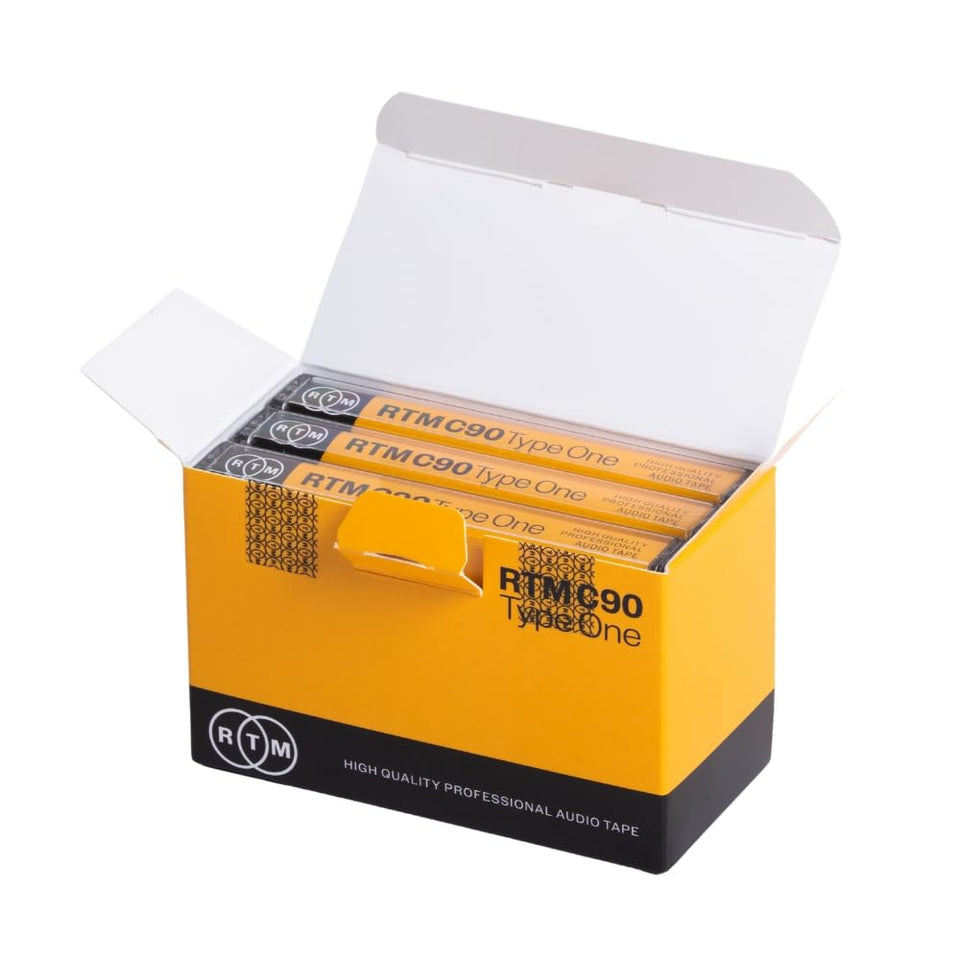 RTM C90 Type One 90-minute blank cassette pack front view for studio recording.