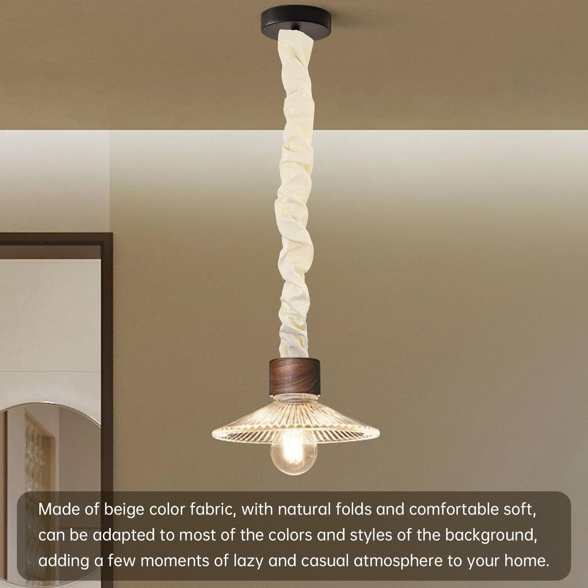 RTNLIT decorative cover in room setup blends with beige decor.