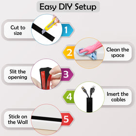 RUBBER BOND No-Slip Base helps keep cords in place.