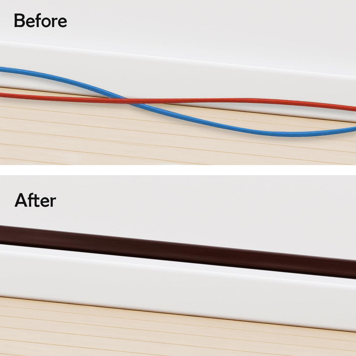 Cut-to-size RUBBER BOND cord hider tailored to fit cables