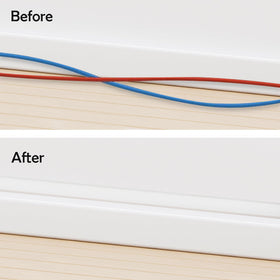 RUBBER BOND being trimmed to length showing customizable fit and scale