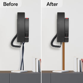 RUBBER BOND adhesive base pressed to wall for secure, tool-free attachment