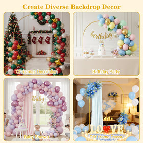 Rubfac balloons and flowers on arch decor for celebrations