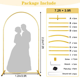 Rubfac gold wedding arch frame boosts event backdrop and photos