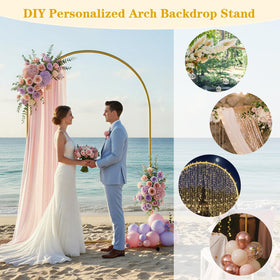 Rubfac ground anchors secure the arch for outdoor ceremonies