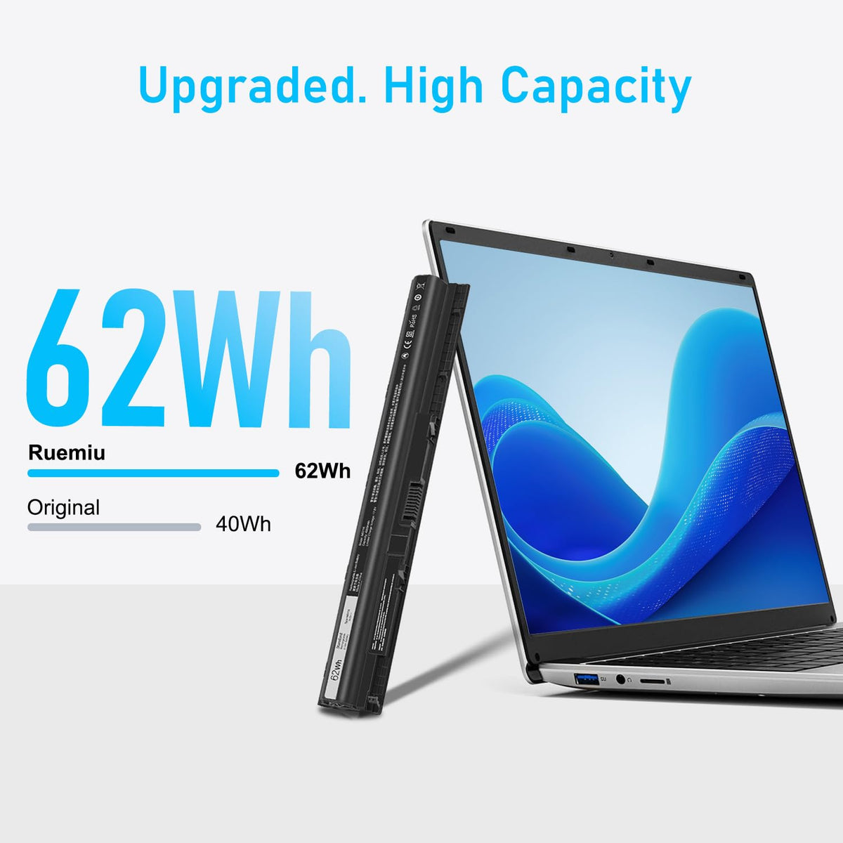 RUEMIU upgraded 62Wh battery for Dell Inspiron 5558