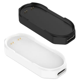 RuenTech front view of black and white charging bases, replacement convenience
