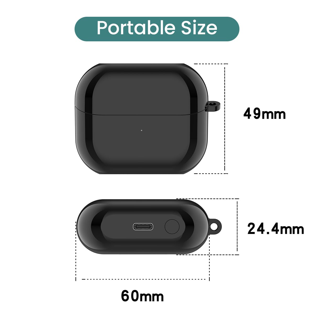 RuenTech packaging includes charging case and USB-C cable.