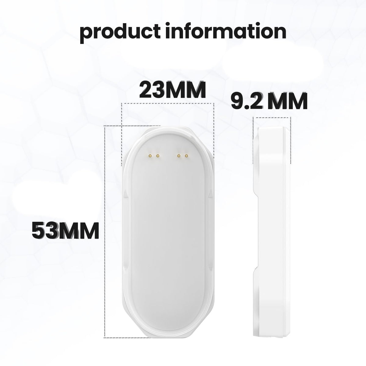 RuenTech charger beside USB thumb drive for scale, compact portability benefit