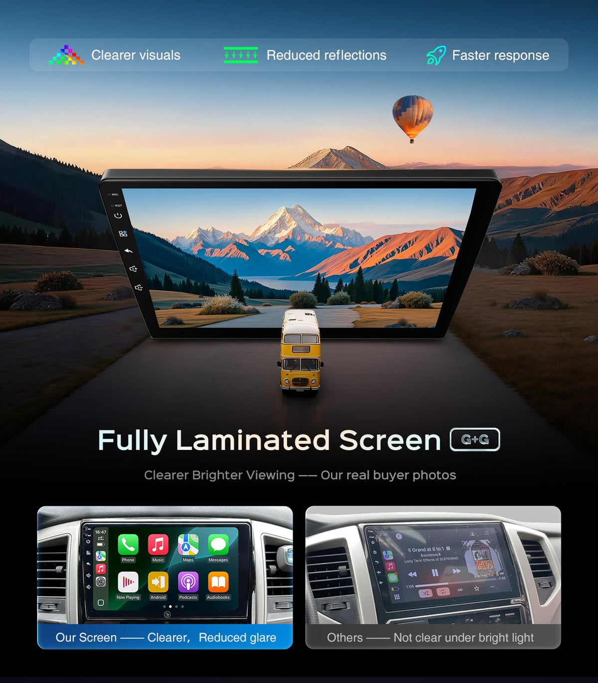 RUICAR split-screen mode enabling navigation and music simultaneously