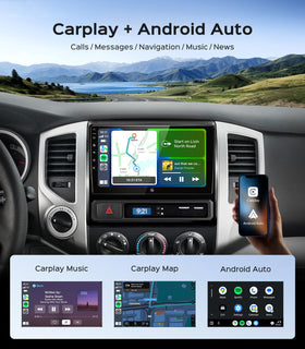 RUICAR Android 13 UI on Tacoma with apps and navigation.