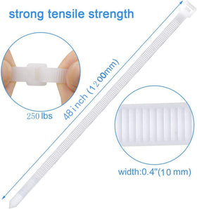 RUIHAO heavy-duty zip tie ideal for outdoor usage and long reach.