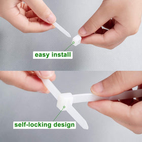 RUIHAO 36-inch white weatherproof zip ties for indoor and outdoor use.