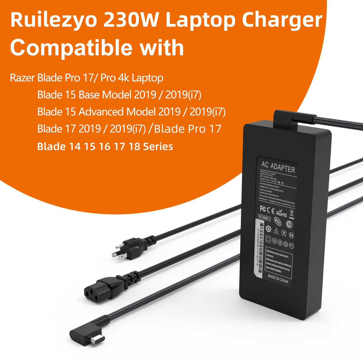Ruilezyo braided cable resists wear and pet claws for durability.