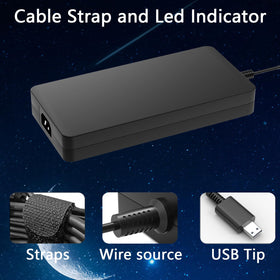 Ruilezyo 280W USB Tip Charger label closeup showing branding and safety cues.