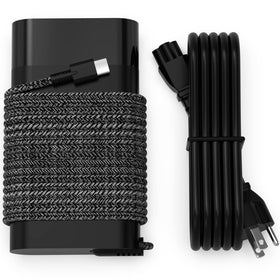 Ruilezyo 65W Omnibook charger front view showing compact design for desk setup