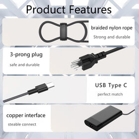 Ruilezyo 65W Omnibook charger USB-C port close-up highlighting PD charging
