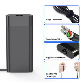 Ruilezyo box contents layout showing adapter and power cord for quick setup