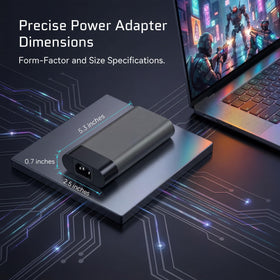Ruilezyo adapter powering an HP laptop during gaming session reliably
