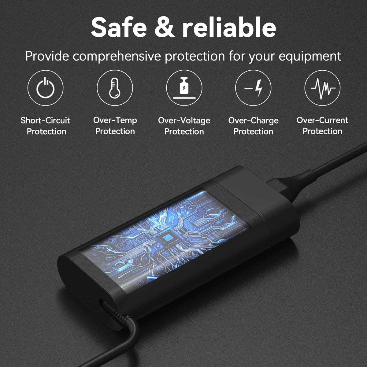 Ruilezyo charger packed inside a laptop bag showing travel-ready convenience