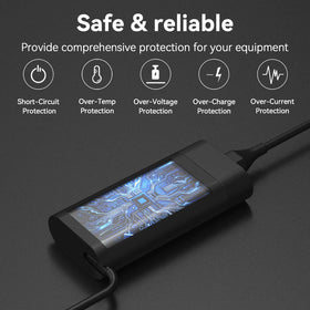 Ruilezyo charger packed inside a laptop bag showing travel-ready convenience