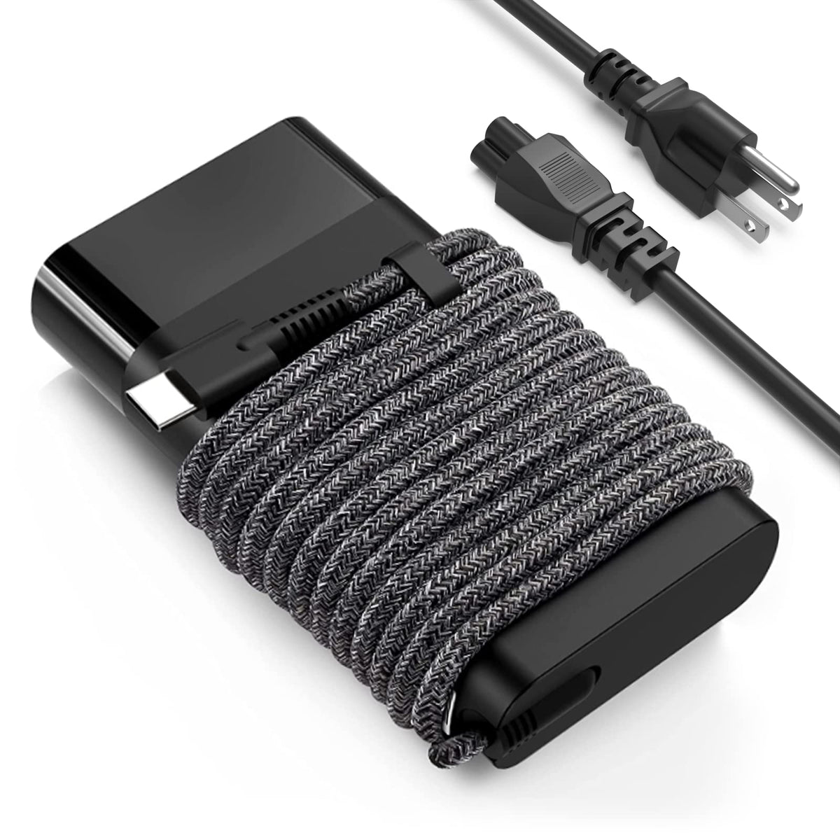 Ruilezyo Slim 65W USB-C charger front view for travel-friendly power on the go