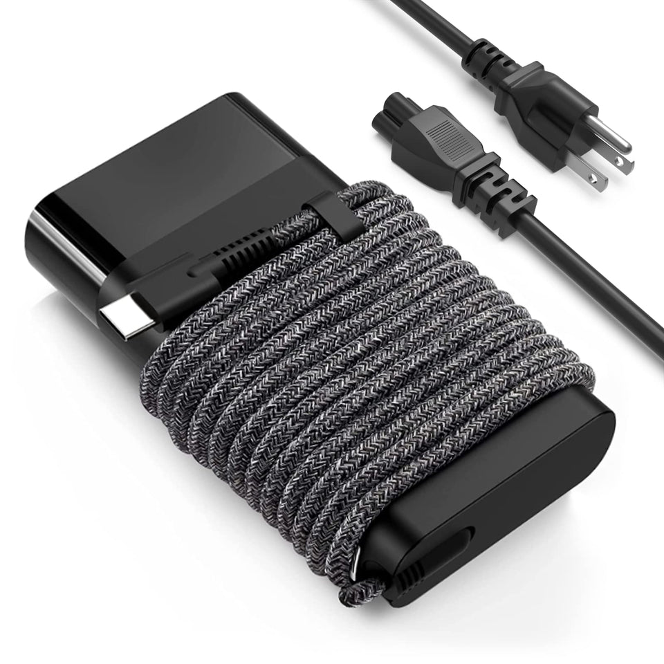 Ruilezyo Slim 65W USB-C charger front view for travel-friendly power on the go