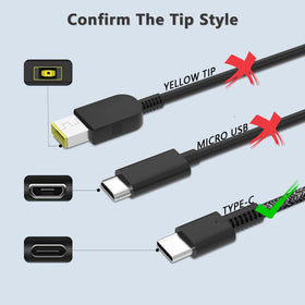 Ruilezyo Slim 65W USB-C charger power cord connected to a laptop