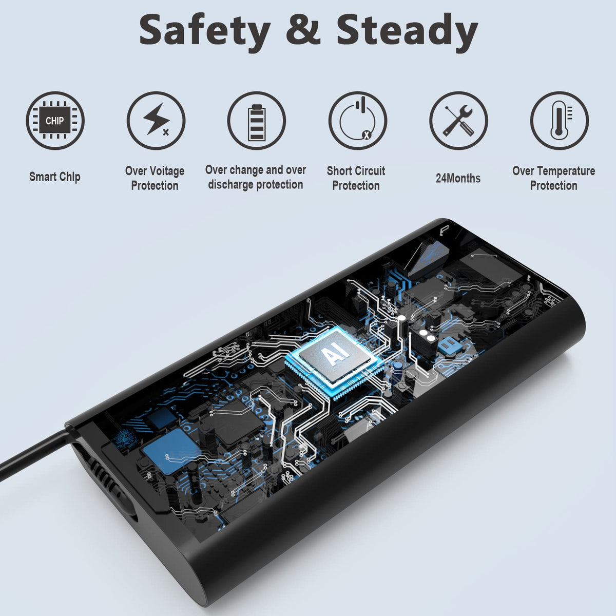 Ruilezyo Slim 65W USB-C charger side angle showing compact design for daily use