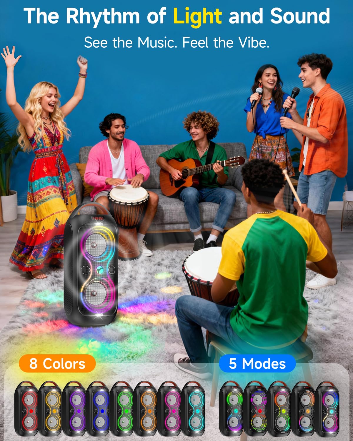RUIMATECH RGB lights display creating lively atmosphere and mood lighting