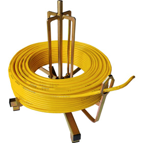Ruipai folding wire spool rack floor-mounted with Romex coils for easy access.