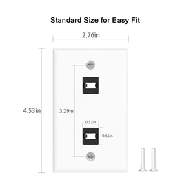 RUIPRO wall plate installed flush in wall for tidy cabling.