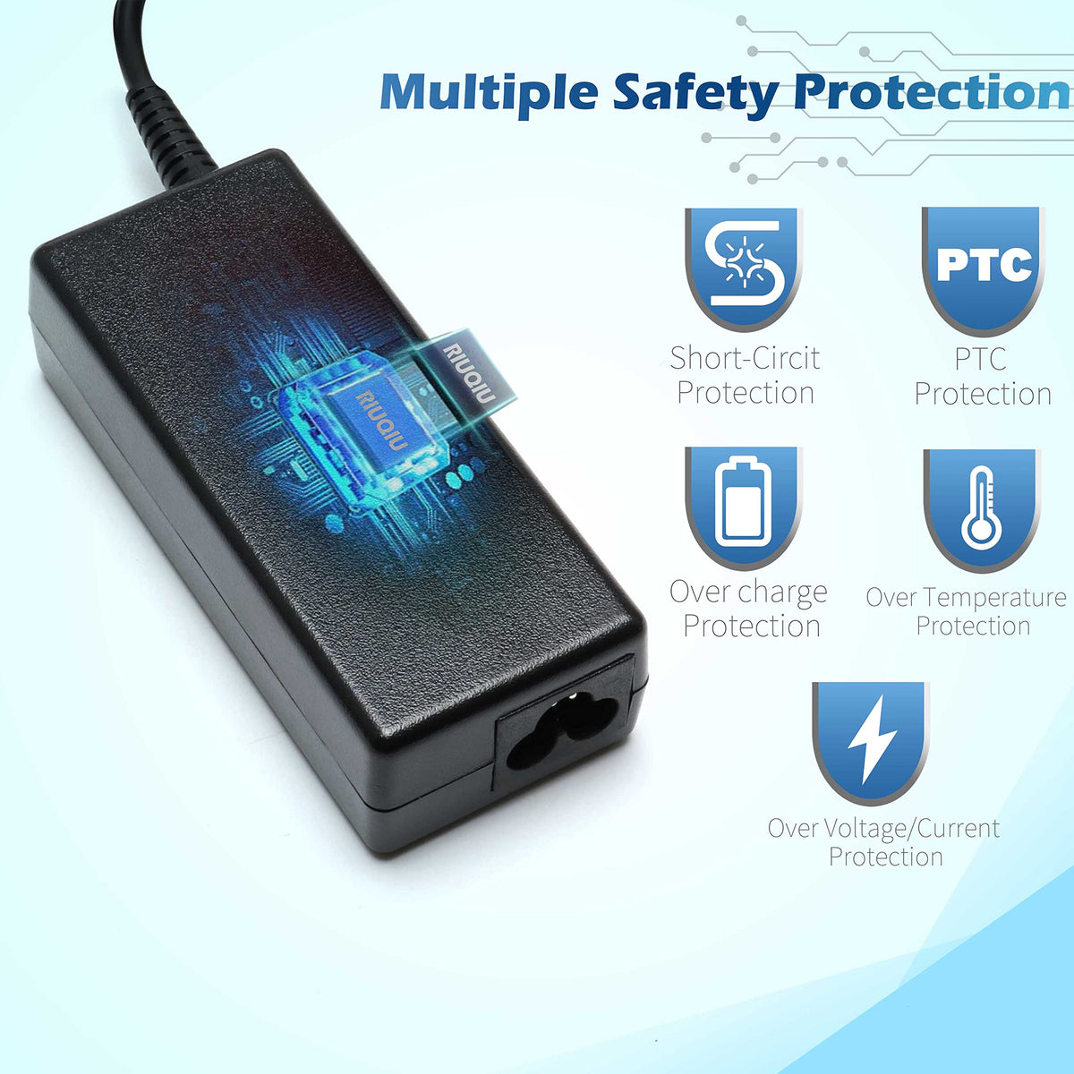 RUIQIU 19V DC power cord — durable, versatile for Samsung devices.