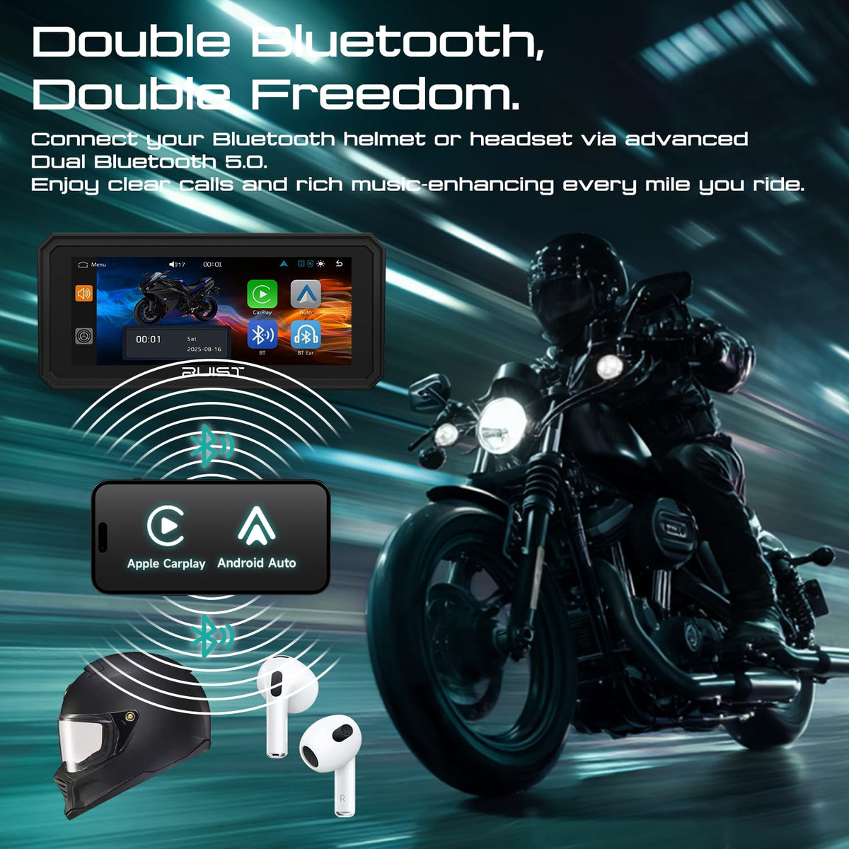 RUIST MOX68 voice control with Siri and Google Assistant for hands-free use