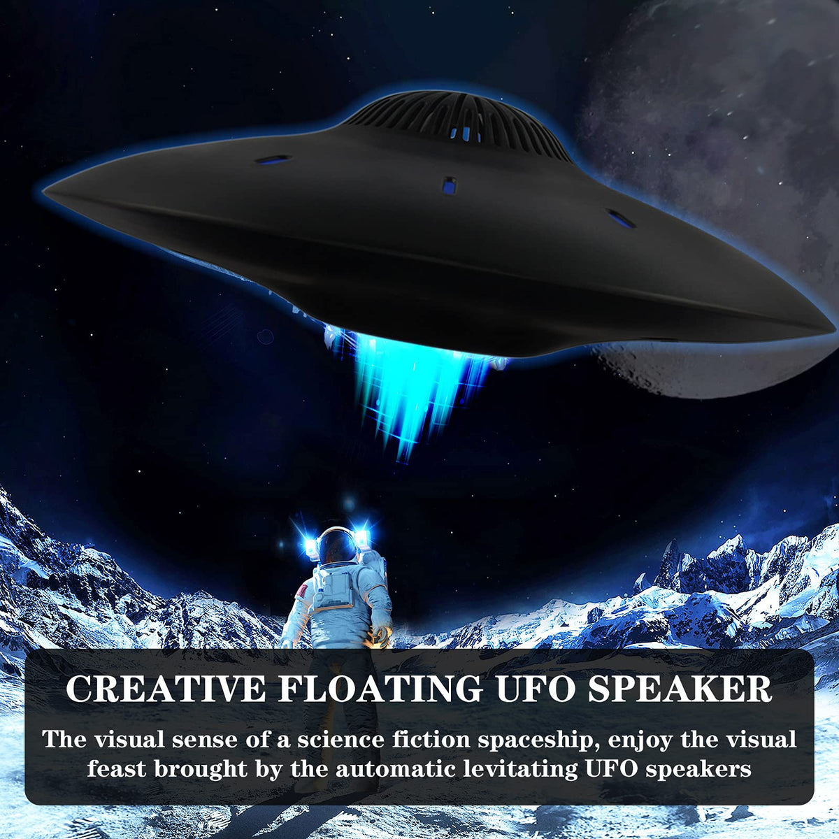 RUIXINDA levitating speaker 360° rotation delivers immersive sound coverage